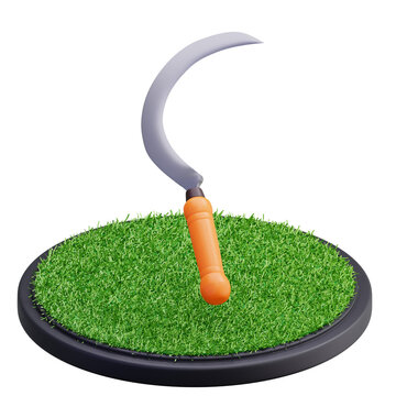 3D sickle Scythe Harvesting Tool for Agricultural Farming and Gardening