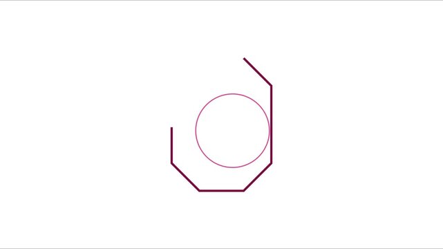 Minimalist abstract geometric animation with rotating circle and octagon shape 4k motion minimalist shapes