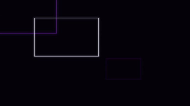 Minimalist abstract motion animation 4k background, with glowing neon, rectangles and geometric, lines