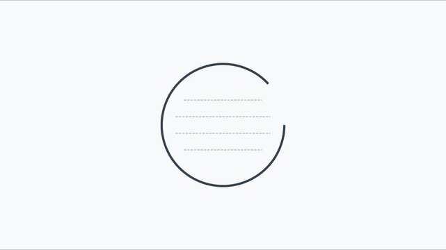 Minimalist animated loading with circular progress bar and text placeholder animation 4k circle
