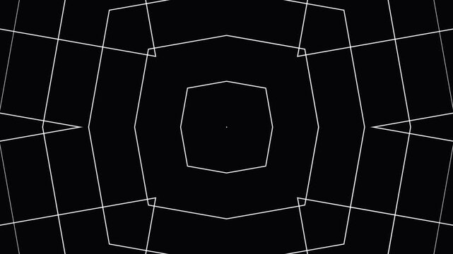 Geometric Pattern Transitions in Dark Background with Subtle Light Effects for Modern Design Projects