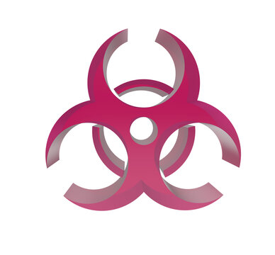 A striking 3d rendering showcases a biohazard symbol a universally recognized emblem representing potential biological dangers isolated on transparent background