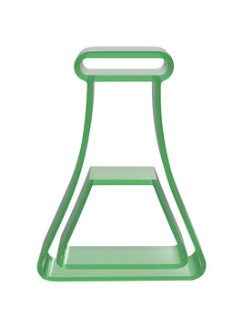 A vibrant three dimensional rendering depicts a conical flask a common laboratory vessel beautifully isolated on transparent background suitable for scientific illustrations or