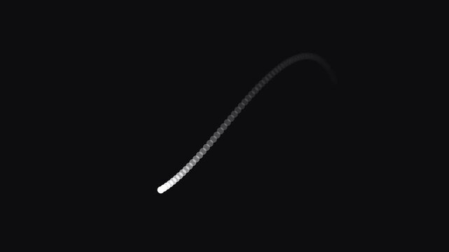 Abstract white light trails moving gracefully in cinematic motion against a dark background