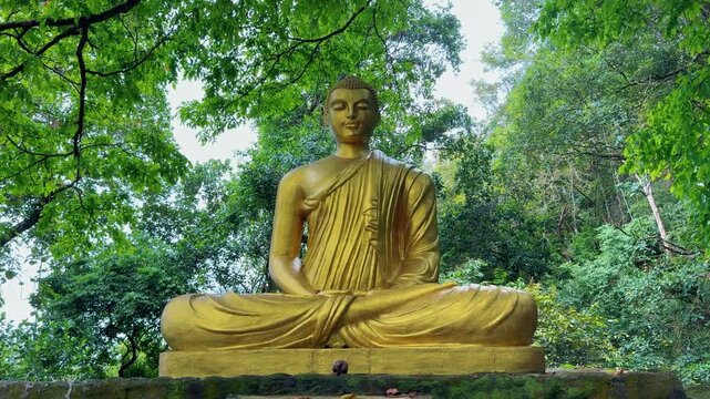 Buddha Statue at Ambulgama Raja Maha Viharaya in Sri Lanka