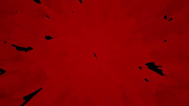 Abstract Red Splatter on Black Background with Cinematic Texture for Dramatic Effect