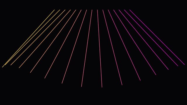 Abstract lines animate with subtle motion during a dark background perspective shift creating digital flow