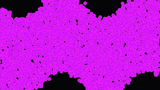 Abstract magenta wave pattern with grainy texture moving across black background