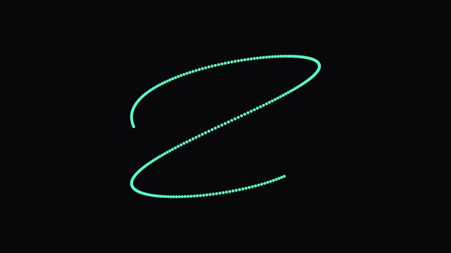 Abstract glowing green lines forming fluid shapes in dark motion