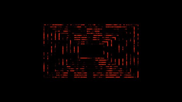 Abstract Red Digital Glitch Patterns with Vertical Lines during Darkness