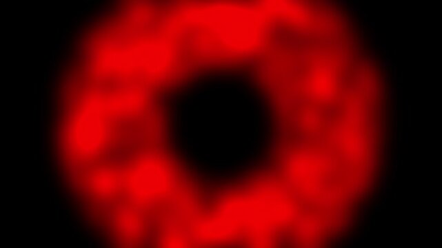 Hexagonal Red Light Bokeh Abstract Motion Background with Subtle Grain for Technology Concepts