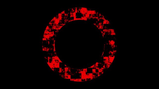 Abstract Red Rings Pulsating Energetically in Dark Background with Subtle Bokeh Effects