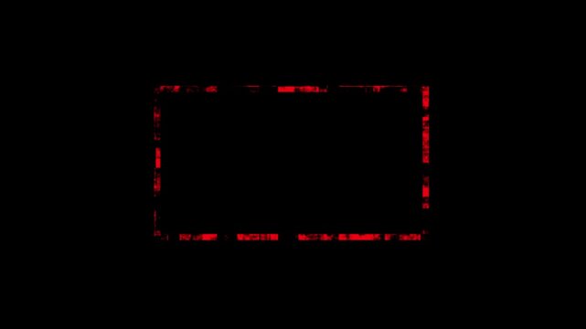Abstract Red Glitch Frames appearing on black background with cinematic motion effect