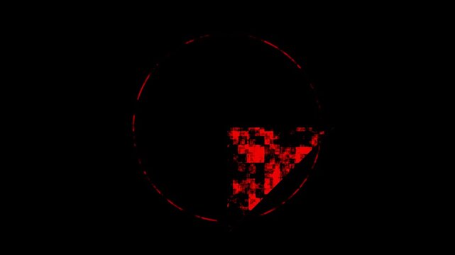 Abstract Red Particles Rotating Inside Geometric Circle Against Black Background Seamless Loop