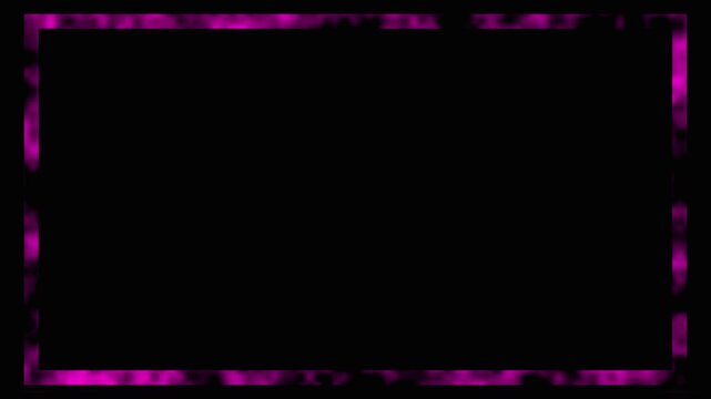 Abstract glowing pink frames forming a grid layout on black background with cinematic motion