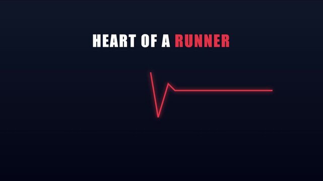 Heart of a runner: animated ekg pulse line for fitness and sports motivation animation 4k heartbeat