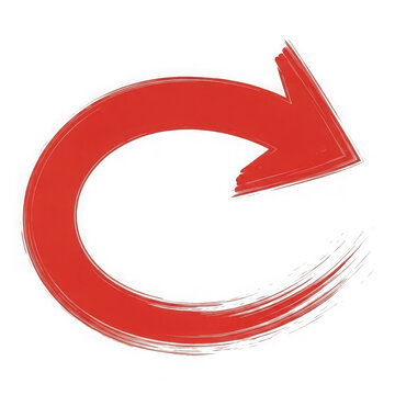 Red arrow icon isolated on transparent background isolated on transparent background