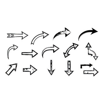 Various arrows collection isolated on transparent background isolated on transparent background