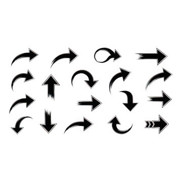 Various arrow designs isolated on transparent background isolated on transparent background