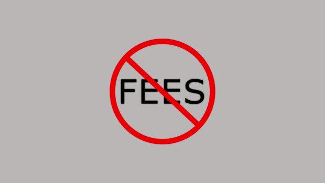 Red prohibition sign with the word FES in white letters on a black background fees forbidden