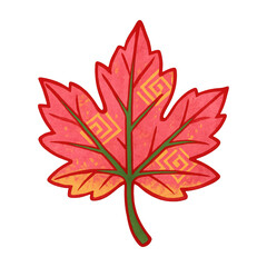 Obraz premium PNG Vibrant autumn maple leaf illustration.