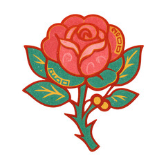 Obraz premium PNG Vibrant floral tattoo design