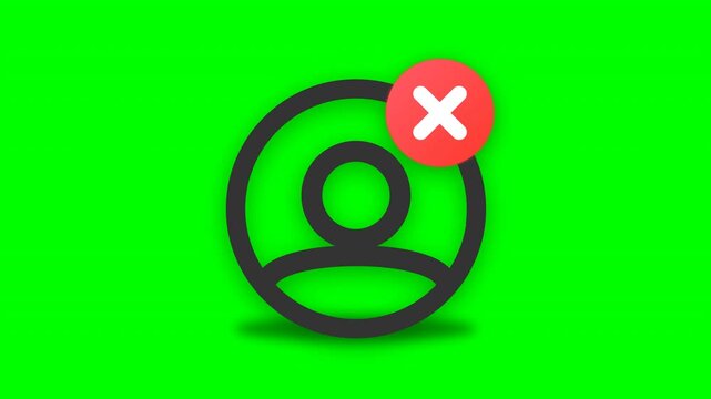 User account icon removing profile on chroma key green screen for software development