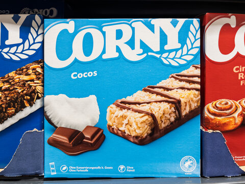 Corny Coconut Chocolate Bar Packaging on Shelf