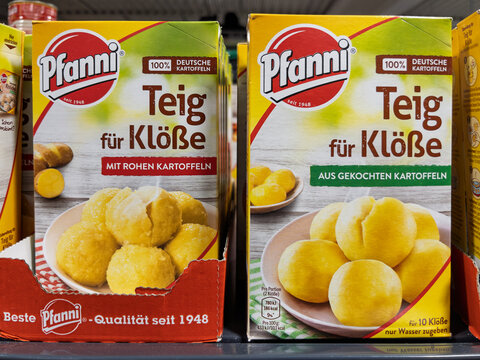 Potato Dumpling Mix Packaging by Pfanni Brand
