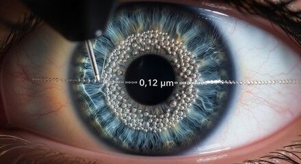 Close-up of a human eye with a focus on the iris and pupil © SURYANI