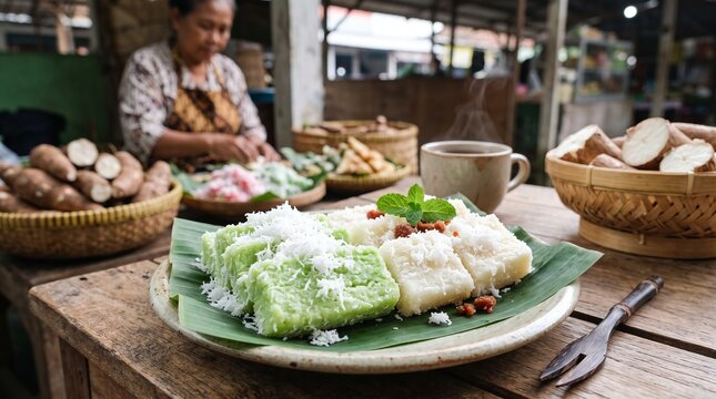 traditional getuk cassava cake