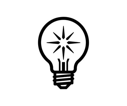 Shining Light Bulb Idea Vector Icon Creative Spark Symbol