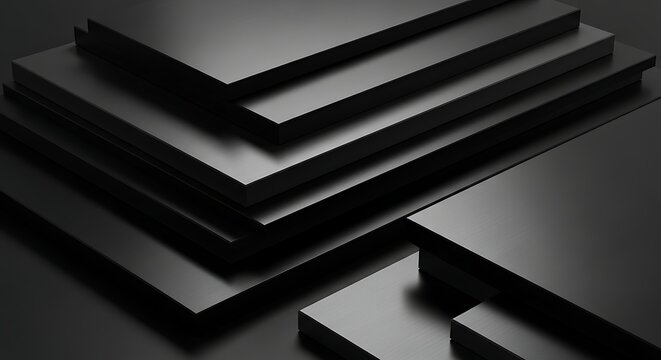 Black metal letter z shapes stacked on flat surface