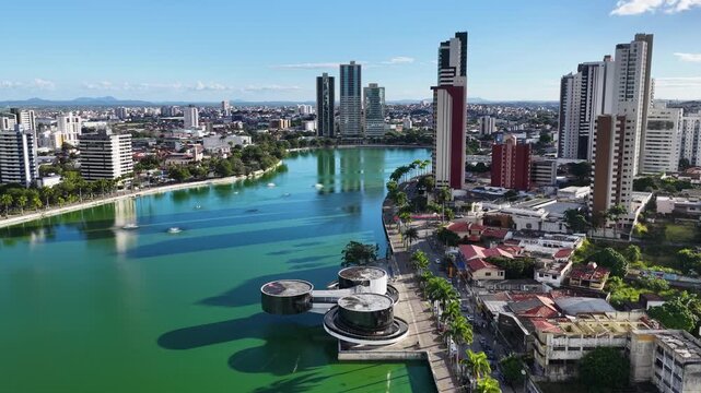 Campina Grande Skyline In Campina Grande In Paraiba Brazil. Nature Park Scenery. Highrise Buildings. Campina Grande Skyline In Paraiba Brazil. Downtown District. Beautiful Cityscape.