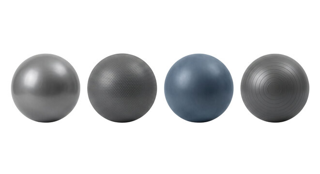 Set of various exercise and fitness stability balls