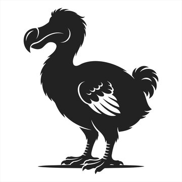 Black dodo bird vector illustration isolated on white