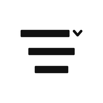 Hamburger Menu Icon with Down Arrow.