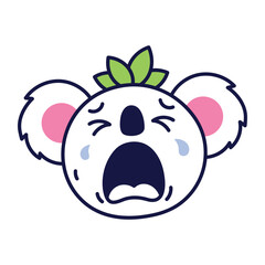 Sleepy koala yawning widely with its mouth open. © SmashingStocks