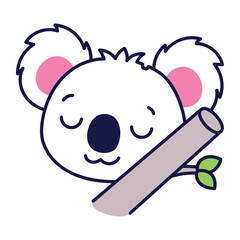 Sleepy koala resting beside a gray baseball bat. © SmashingStocks