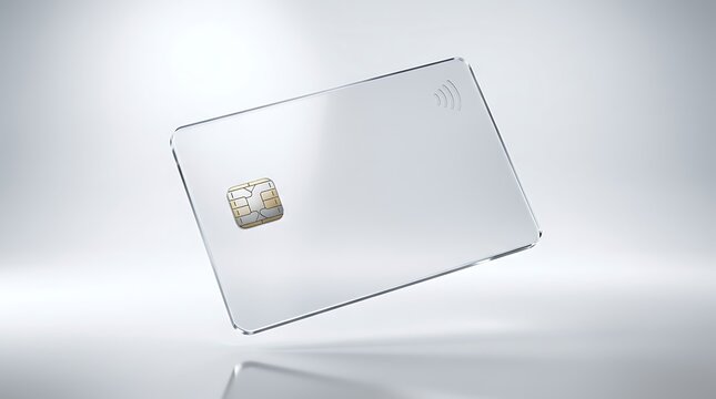Blank white smart card with microchip for contactless payments