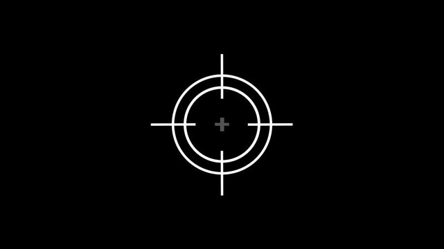Animated Target Crosshair With Circular Rings And Center Plus Symbol For Focus Precision Location Aim Detection And Digital Interface