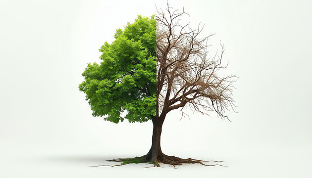 Loss of market share The pie chart is a growing green tree and falls into a business concept of losing money, a symbol of economic investment