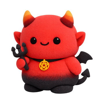 PNG Cute cartoon devil character illustration.