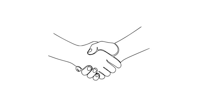 Handshake illustration on transparent background, business partnership, agreement, trust