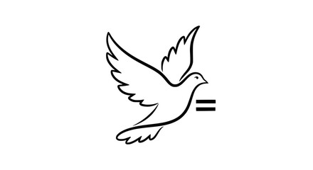 Obraz premium Peace Dove Icon with Equality Symbol, Isolated