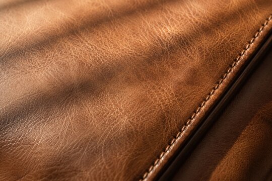Warm brown leather texture background with sunlight and shadow