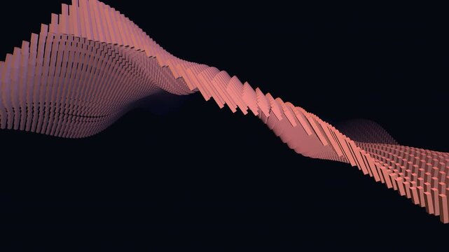seamless 3D motion background featuring a metallic geometric grid that continuously morphs into vaulted architectural ribs and hovering blades. Ideal for presentations, LED walls, and event visuals.