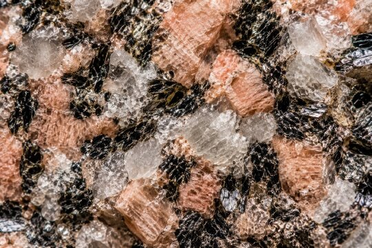 Polished granite stone surface showing natural quartz and feldspar grain texture