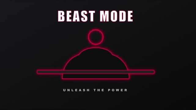 Beast mode unleash the power neon motion animation 4k background, for fitness and, motivation glowing