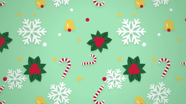 Seamless Christmas Pattern with Snowflakes and Candy Canes
